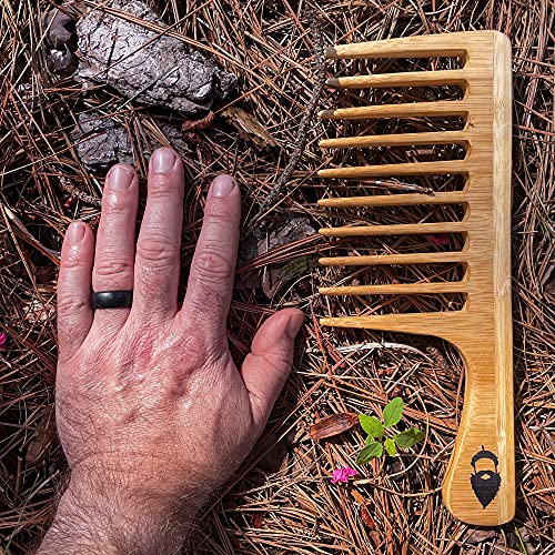 Peine XL para barba Sequoia de bambú natural miniatura 5