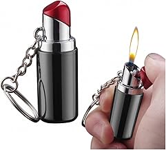 2023 New Butane Torch Lighter, Metal Soft Flame Lighter, Lipstick Shaped Butane Lighter, Adjustable Open Flame Lighter, Refillable Gas Lighter for Candle Camping BBQ (Gas Not Included) (Color : Black