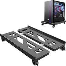 PC Stand, Mobile CPU Stand, Swivel Casters with Brake, Computer Accessories, Computer Components and Accessories, for Home, Office and Gamers, Black