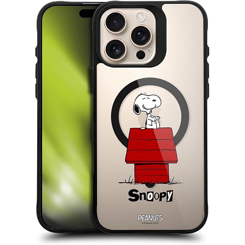Head Case Designs Officially Licensed Peanuts Classic Snoopy & Friends Black Shockproof Bumper Case [Military Grade Protection] Compatible with Apple iPhone 16 Pro Max and Compatible with MagSafe