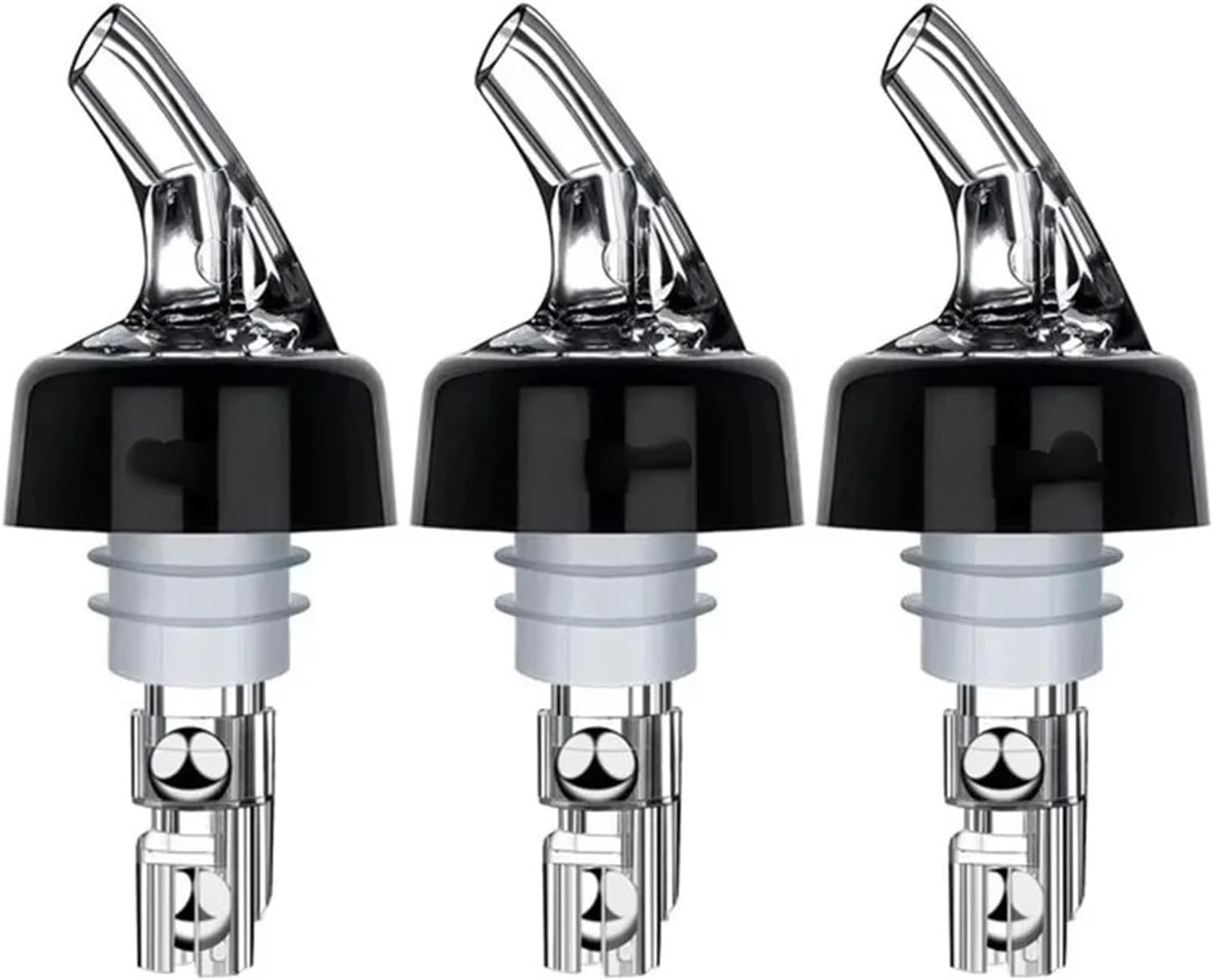 3pcs Printed Measured Bottle Pourer Spouts Liquor Pourers Quick Shot Spirit Driinks Wine Cocktail Whiskey Dispenser Bartender(60ml)