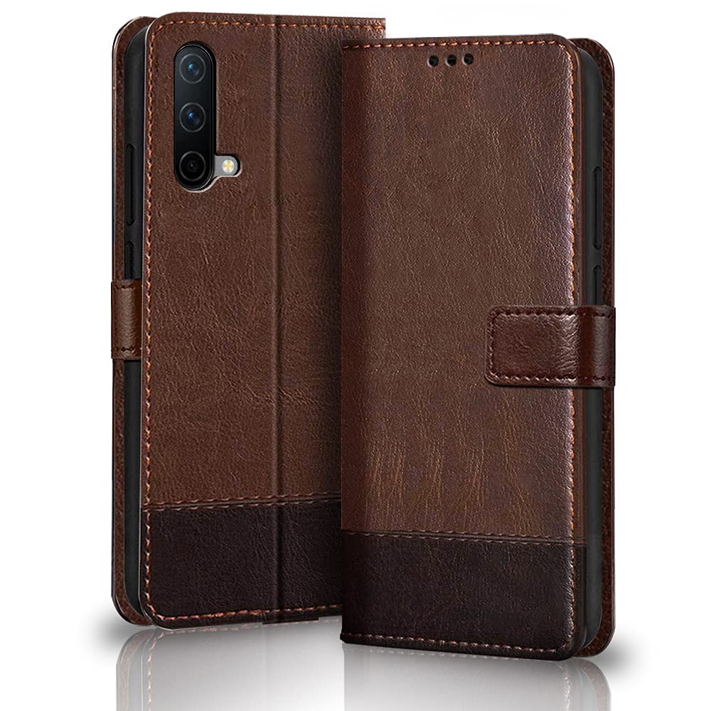 TheGiftKart Dual-Color Leather Finish Flip Back Cover for OnePlus Nord CE 5G | Inside Pockets & Inbuilt Stand | Wallet Style Flip Cover Back Case for OnePlus Nord CE 5G (Brown & Coffee) (B0972LKFM2) Amazon Price History, Amazon Price Tracker