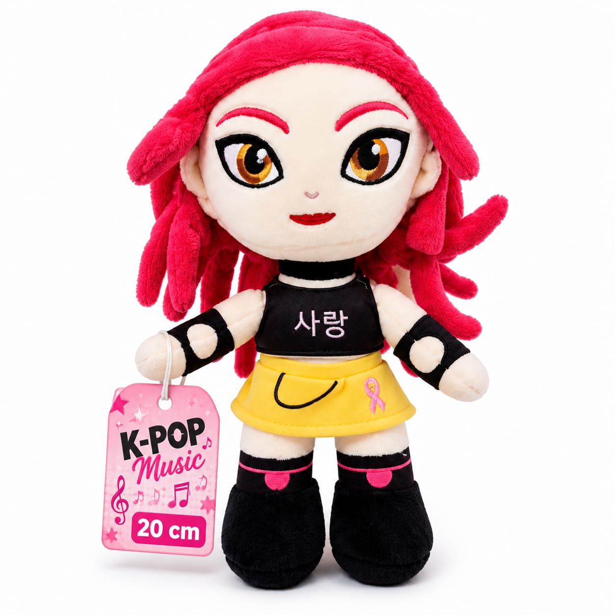 Grupo Moya - Peluche K-POP Music 20 cm, Muñeca de Tela Suave, Muñeco Decorativo de Poliéster, Regalo para Fans de la Música Coreana, Peluche Coleccionable (Pink)
