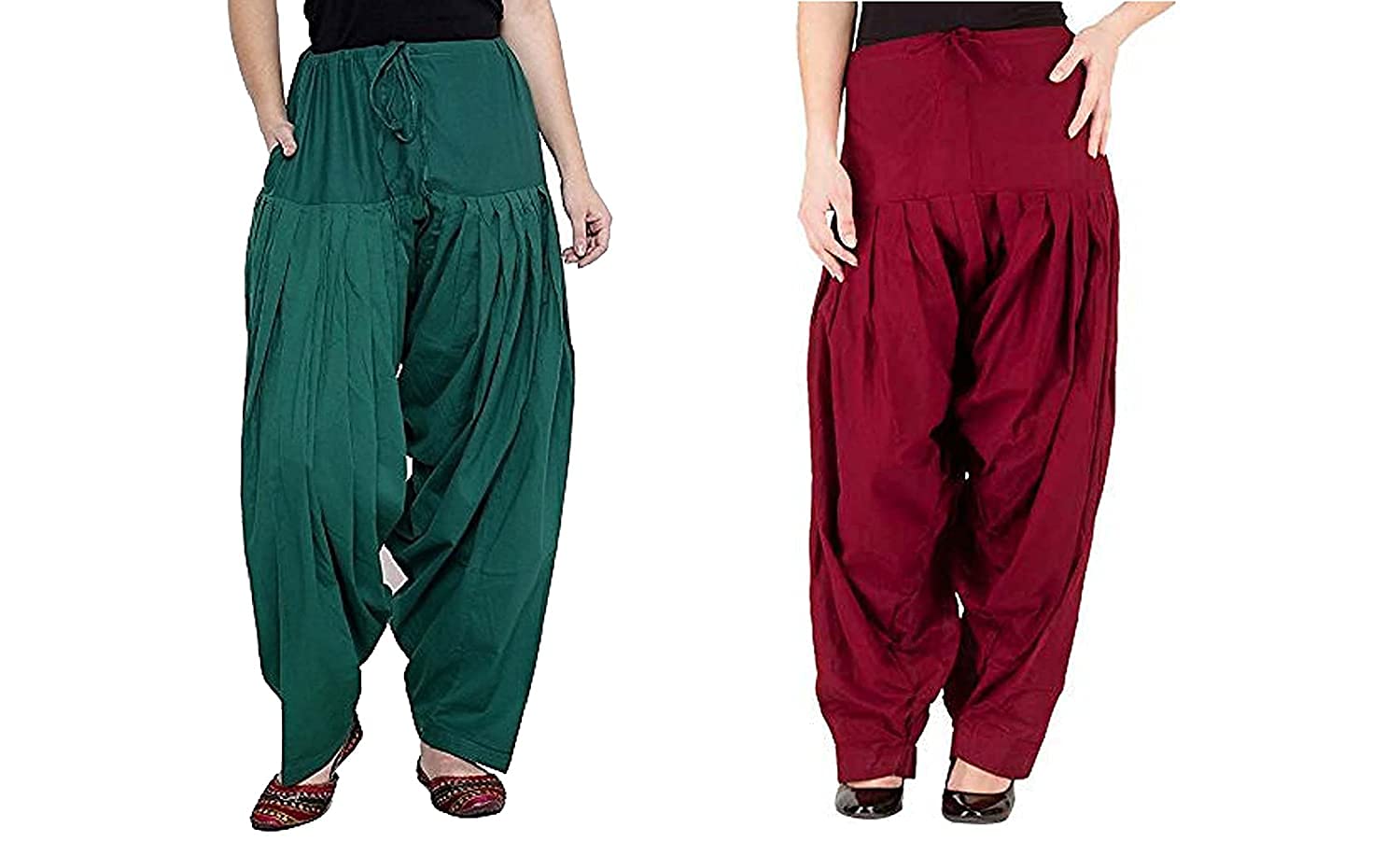Women's Cotton Patiala Salwar, Pack of 2, Drawstring Waist-picture-39