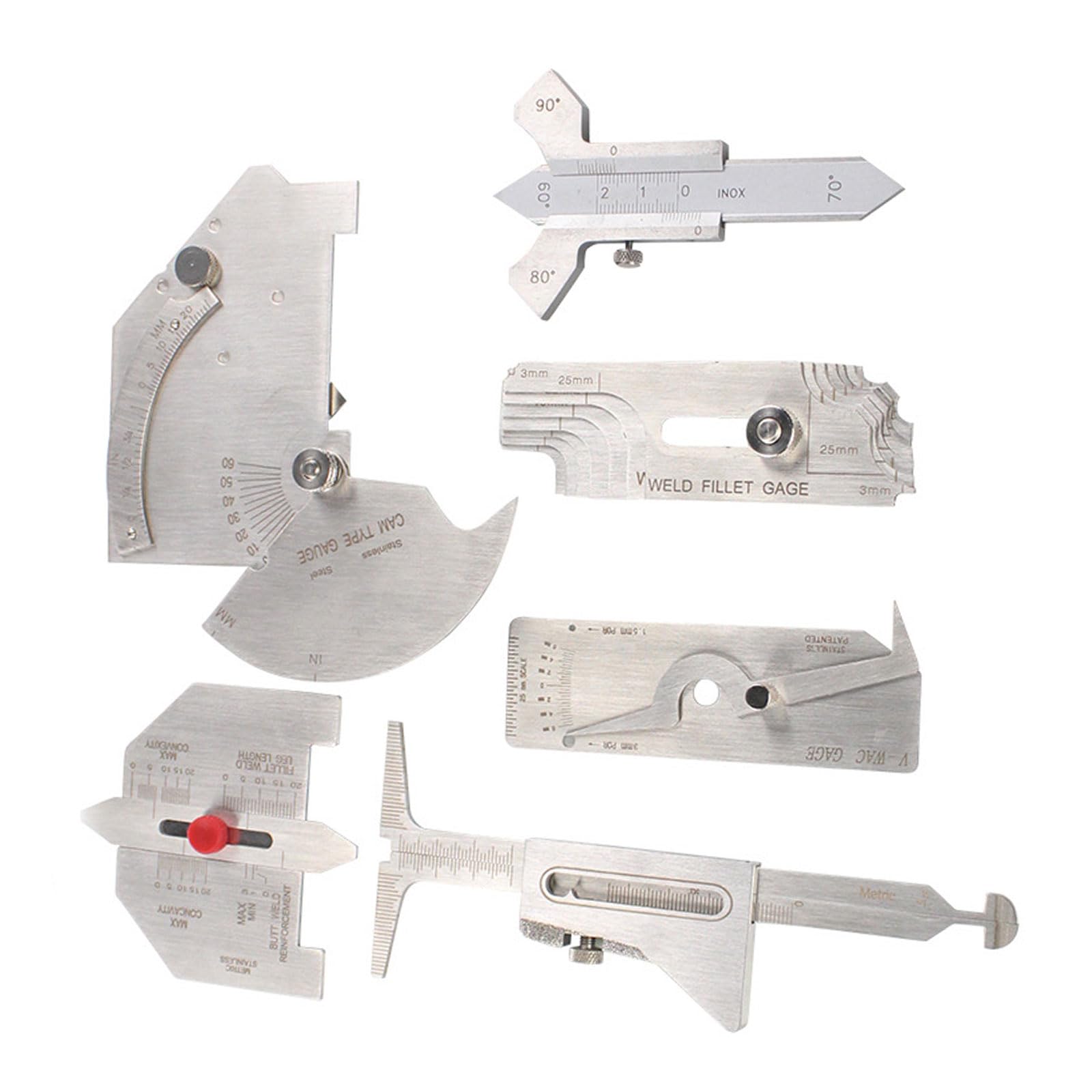 6pcs Welding Gauges Welding Inspection Gauges Set Clear Scale for Accurate Measurements in Construction & Manufacturing Inspection