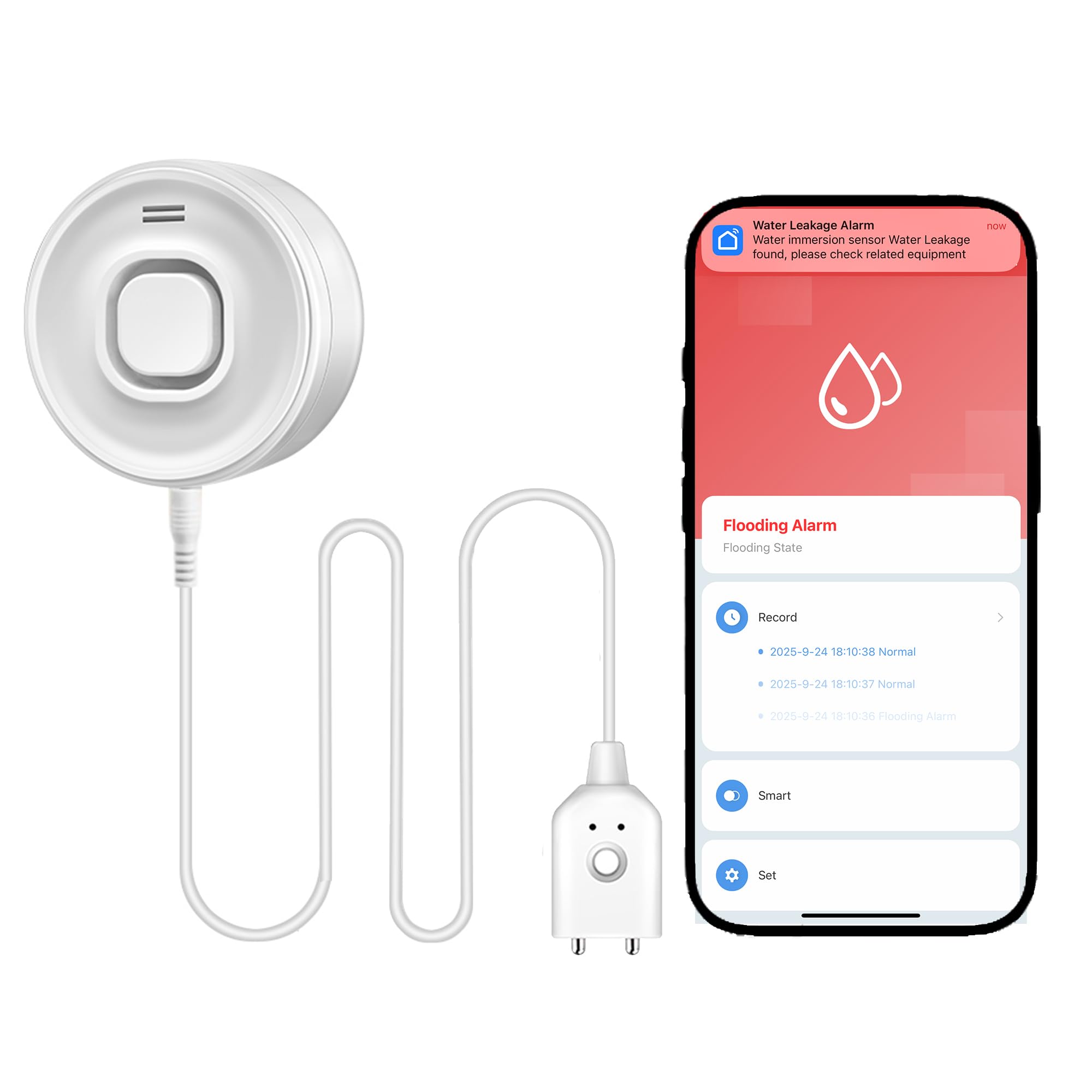 Smart Water Leak Detector, WiFi Water Sensor with APP Push and Sound Alarm, Battery Replaceable (Included), Suit for Home Basement Kitchen, No Hub Required (Support WiFi 2.4G)-image-18