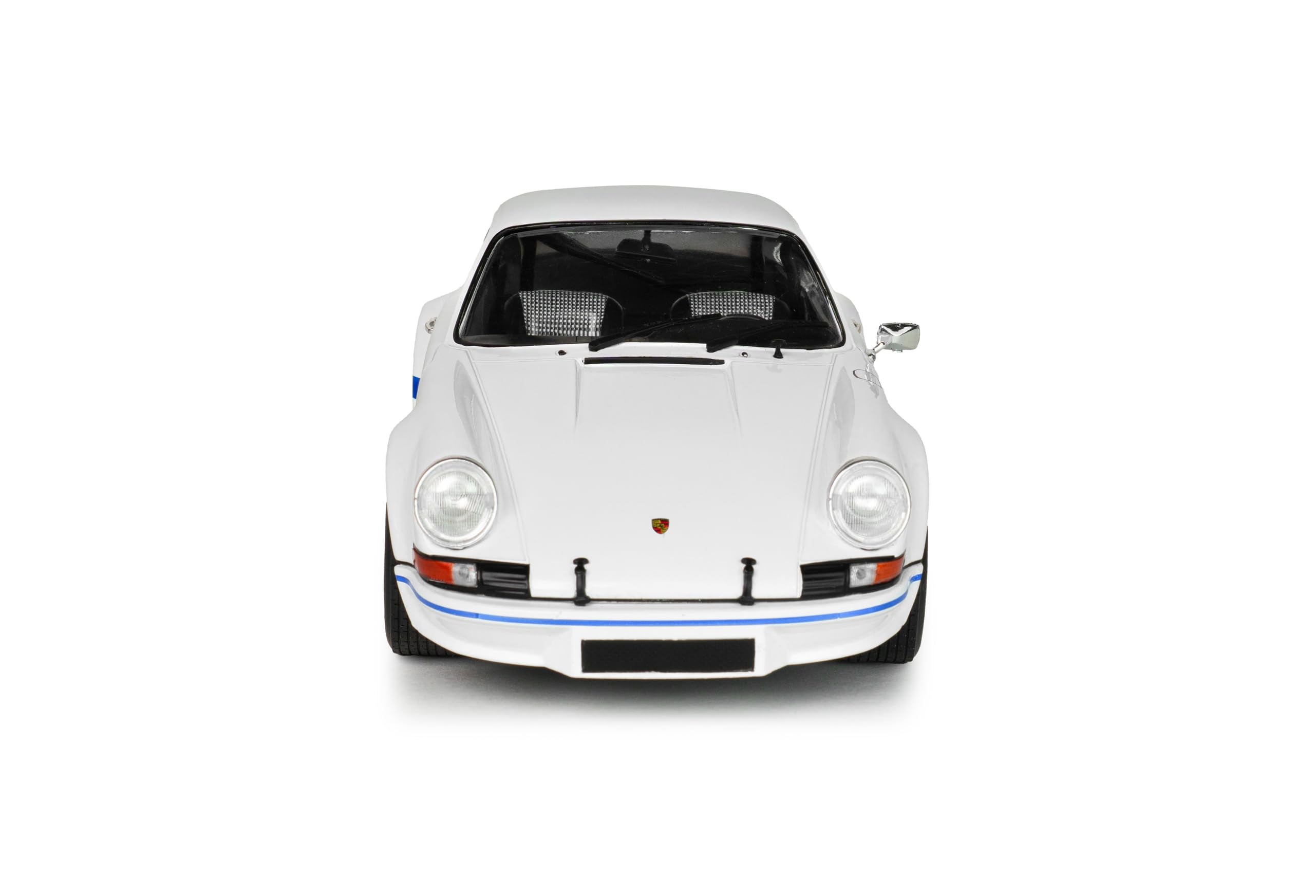 Solido Porsche 911 RSR 1973 – Diecast Voiture Miniature de Course Classique 911 avec décor Carrera, carrosserie détaillée et Jantes de Sport, Blanc avec des Accents Bleus, 1:18