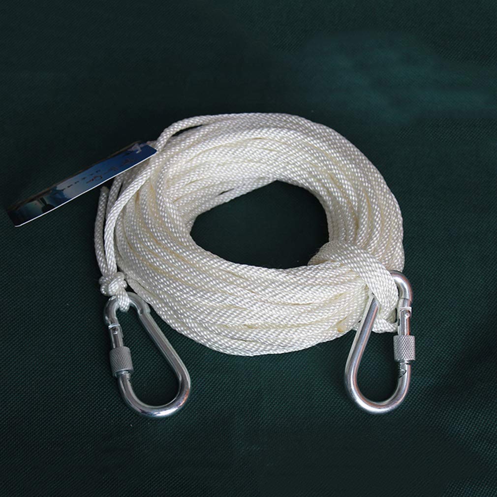 MU Cuerda Trenzada de Seguridad Resistente al Desgaste - Cuerda de Nylon finamente Trenzada - Diámetro 4 mm para espeleología Capacitación Alcance Embalaje Blanco,Blanco,40m