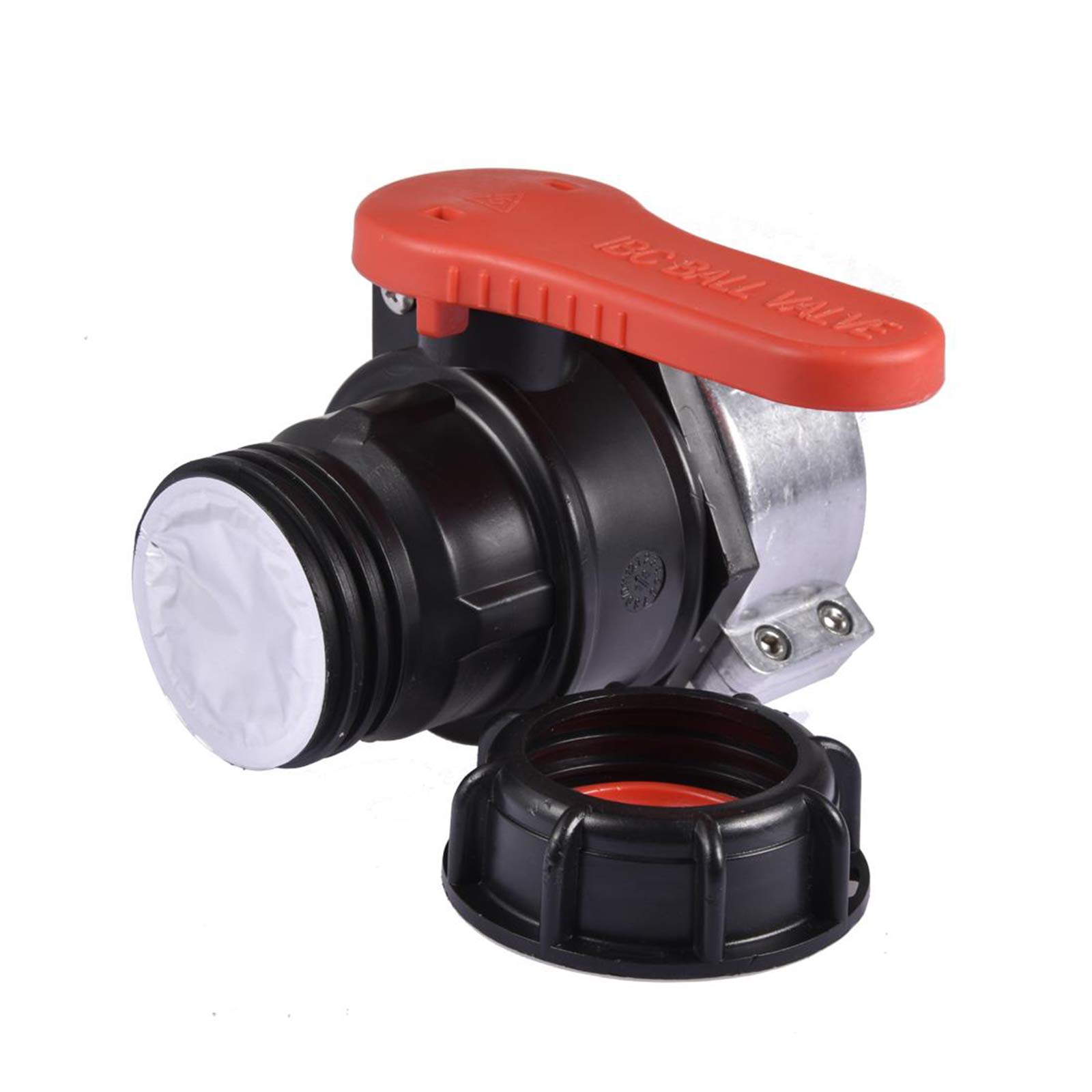 IBC, zawór kulowy, adapter odpływowy, części przyłączeniowe, do ogrodu, kranu, wylot śrubowy, wąż do zbiornika na deszczówkę DN50 (75 mm)