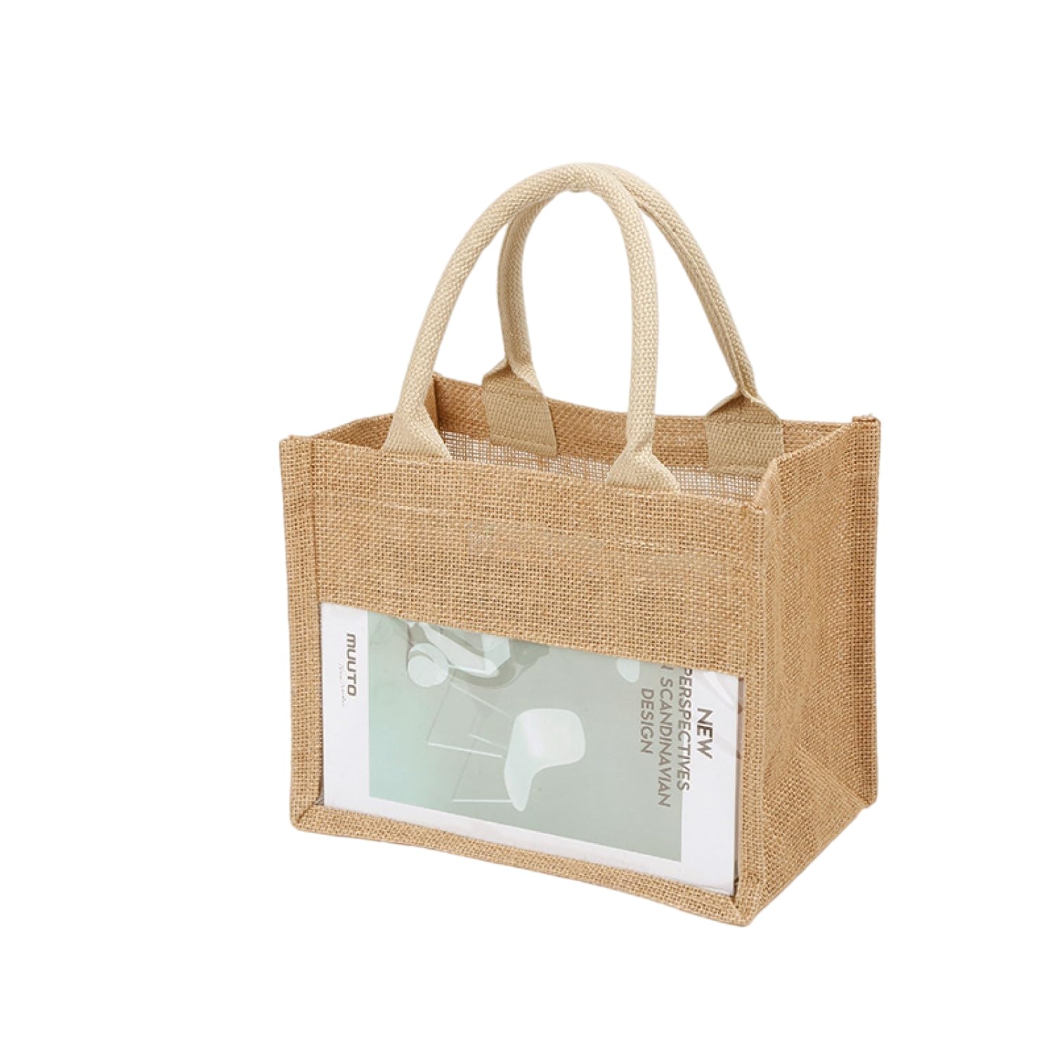 RAPECOTT Bolsa para la compra portátil, bolsa portátil de yute natural, Bolsa de Forro Reutilizable de Yute para Mujer, Perfecta para Compras, regalos, viajes, playa,Picnics, etc