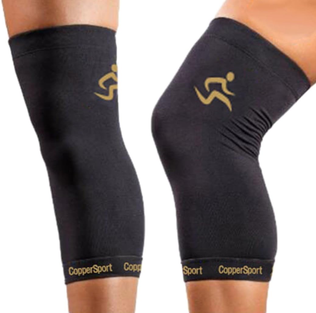 Copper Compression Knee Sleeve Support - Suitable for Athletics, Tennis, Golf, Basketball, Sports, Weightlifting, Joint Pain Relief, Injury Recovery (Single Sleeve)