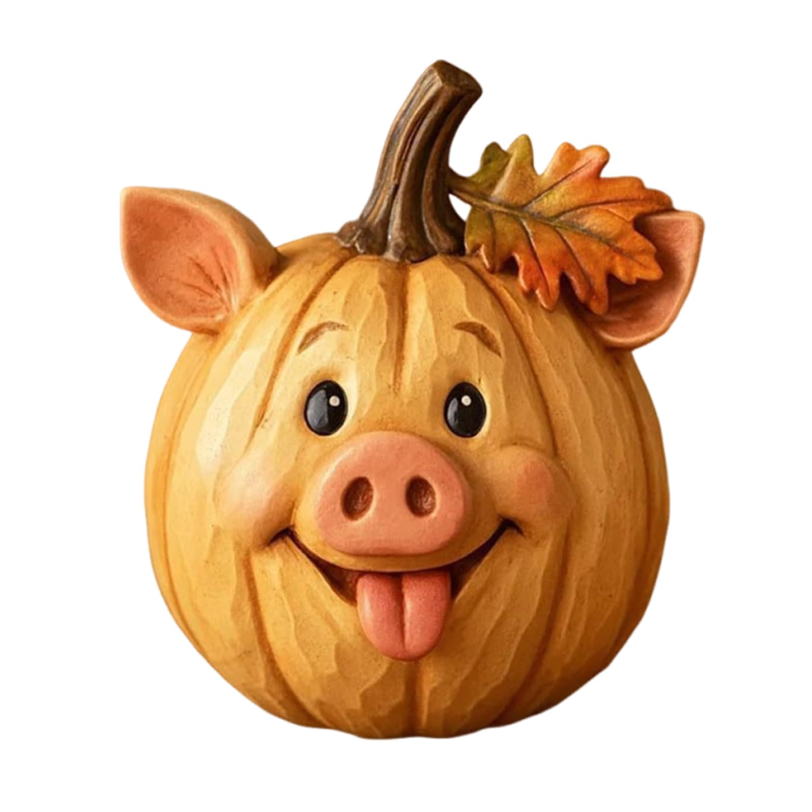 KIOALXZ Fall Animal Figurines Pumpkin Statue Decor For Thanksgiving And Halloween Fall Farm Animal Pumpkin Figurines Resin, pig