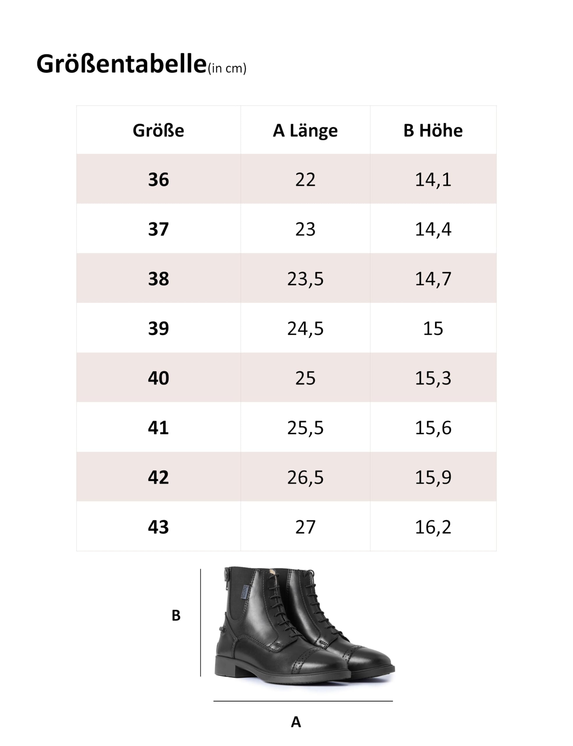 HORZE Damen Reitstiefelette Kilkenny,Jodhpur Reitstiefel mit Reißverschluss, Schwarz, 38