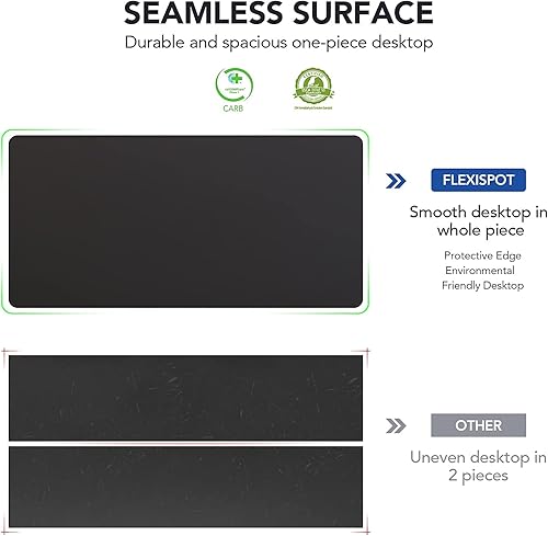 Miniatura 5 de FLEXISPOT  Estación de trabajo de pie, eléctrica, con escritorio integral y ergonómico, controlador de memoria, escritorio de pie, altura ajustable