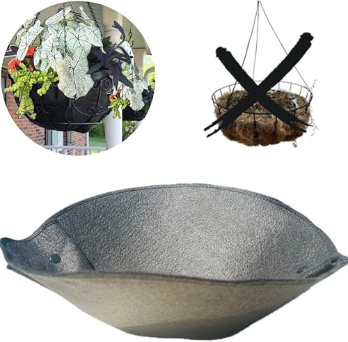 EZ Swap - Forro de tela redonda de coco de 140in forro de tela de 140in para cesta colgante 140in redondo sin coco para maceteros uso 3 temporadas