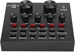 External Live Sound Card, Audio Sound Mixer Live Broadcast Card with 1500mAh battery, 112 kinds of electric sound for computer phone live transmission recording