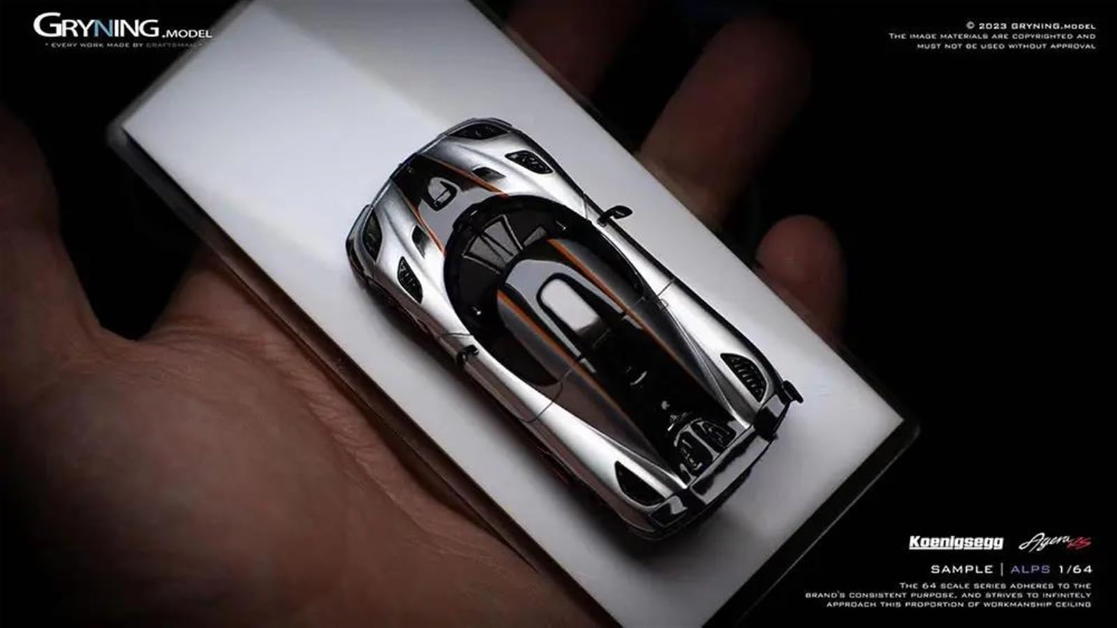 Metallo Scala Replica 1 64 Koenigsegg Agera RS Modello In Resina Auto Artigianato Decorazione Collezione Giocattolo(Argento)