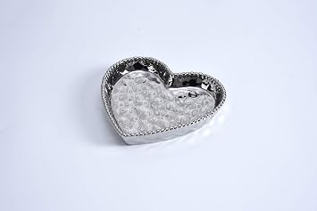Pampa Bay Love is in the Air Medium Heart Dish (1, Silver)