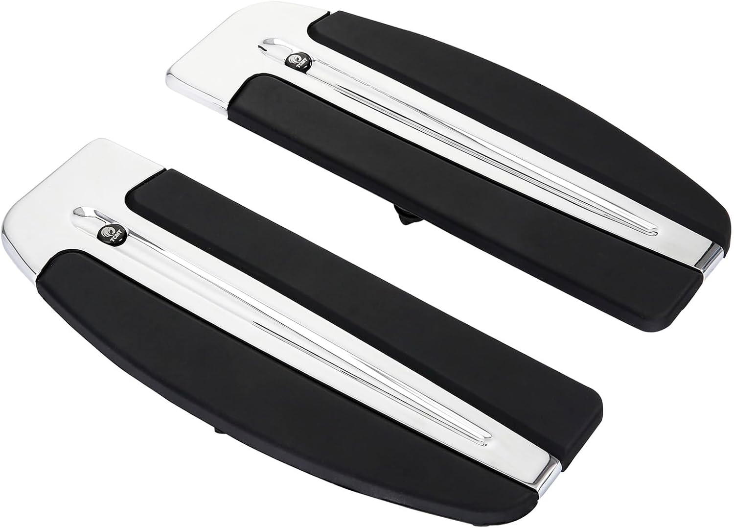 XFMT Motorcycle Chrome Slipstream Driver Rider Floorboard Inserts Foot Board Fit For Harley Touring '86-Later Softail '86-'17 FLD '12-'16