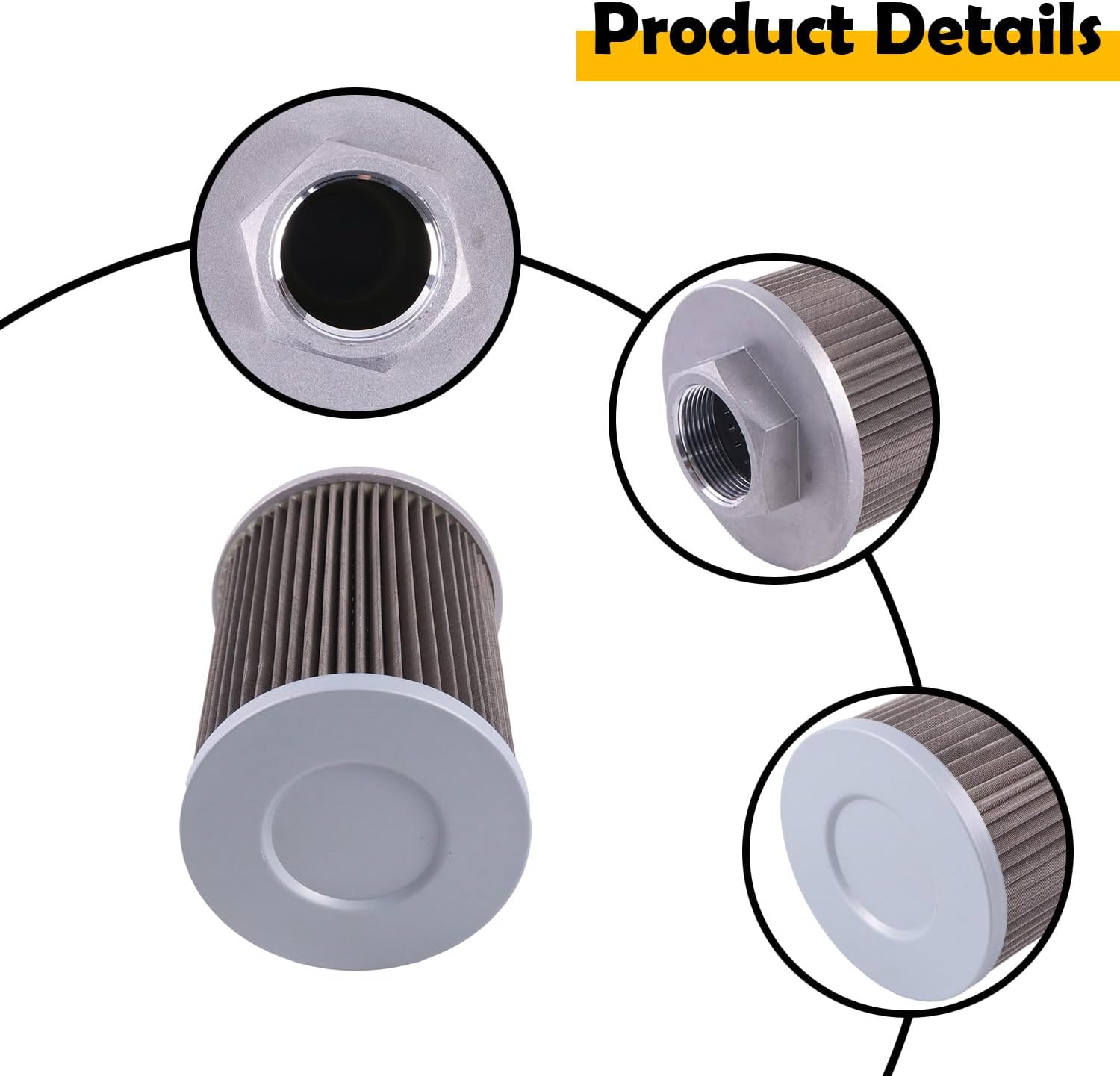 68741-62210 Hydraulic Filter Compatible with Kubota Tractor KH-101 KH-51 KH-61 KH-61H Excavator KX101 KX151 KX71 Loader R400 6874162210 Replacement