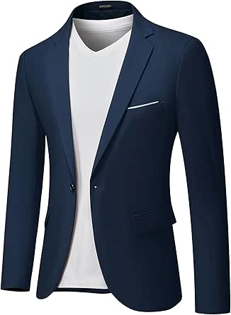 Chaqueta De Traje De Ajuste Delgado Para Hombr Con Tampado De