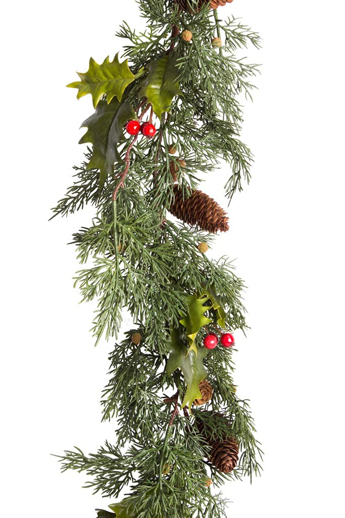 künstliche Zedern - Ilex - Zapfen Girlande/Türbogen