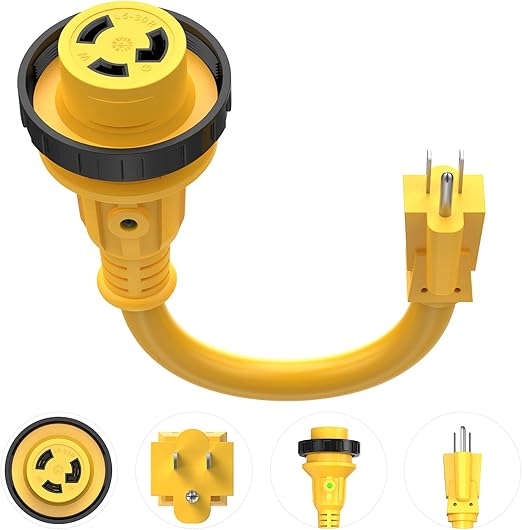 Kohree RV Adapter Plug 30 Amp to 15 Amp 110V, RV Power Adapter 15A Male