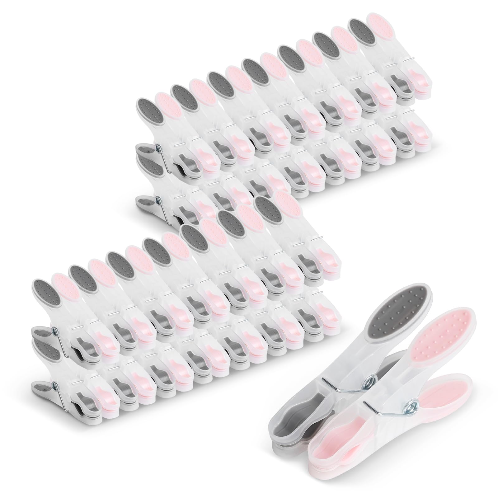 Romon 60 Pieces Bucatos Plastic Outdoor Door Clips for Beach Towel, Windproof Laundry Pegs for Towels, Blanket, Sheets, Clothes