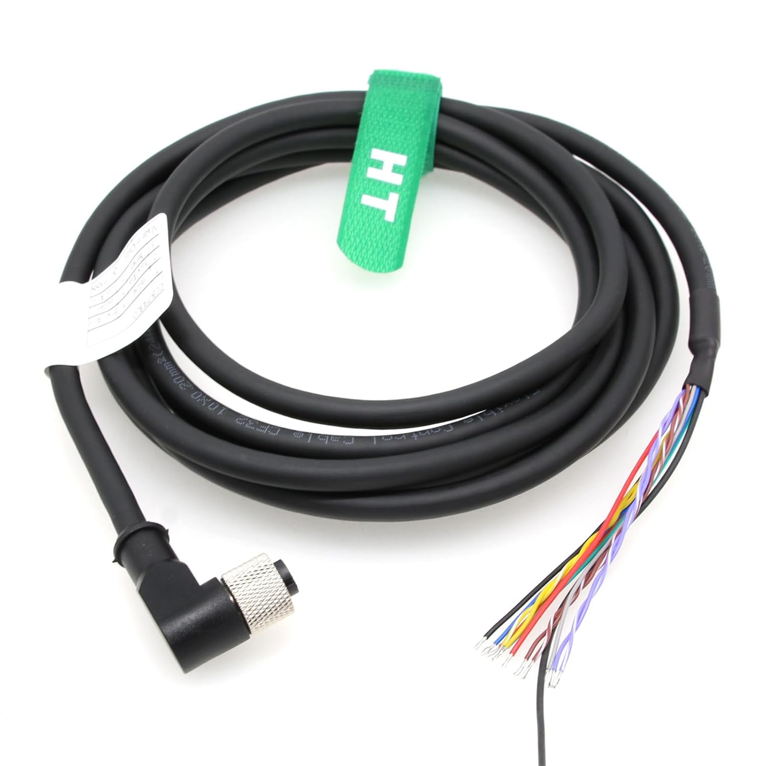 Cognex in Sight 3800 7000 470 260 Power IO Trigger Cable for Keyence IV3 Baumer Camera Sensor, M12 A-Coded 12 Pin Female Right Angle to Flying Lead CCB-PWRIO 5m