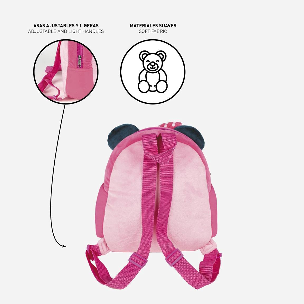 MINNIE MOUSE Cerdá Mochila guarderia con peluche, Talla única