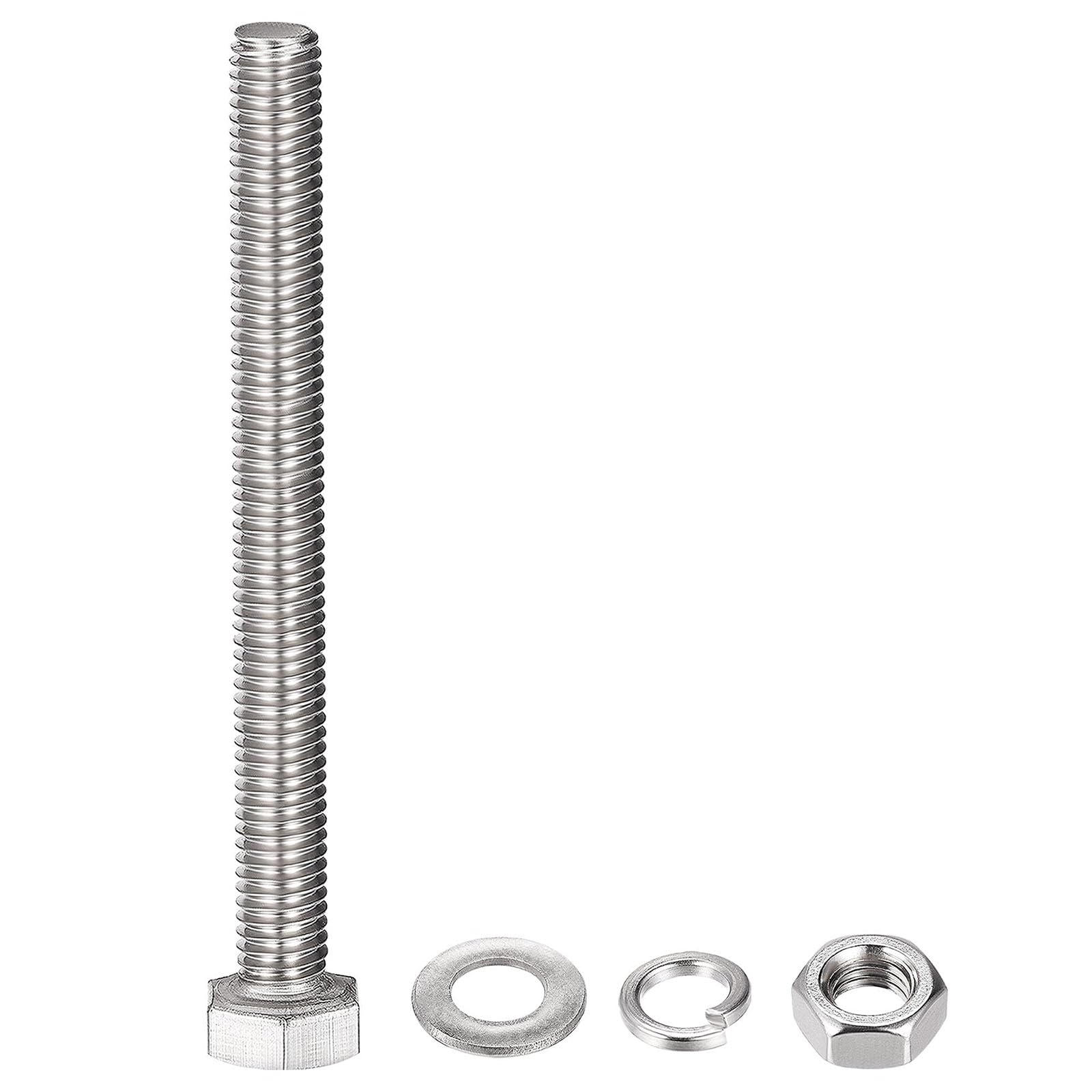 TOP-VIGOR 4Pcs M8 x 75mm Hex Head Screws Bolts, Nuts, Flat & Lock Washers Kits - Image 3