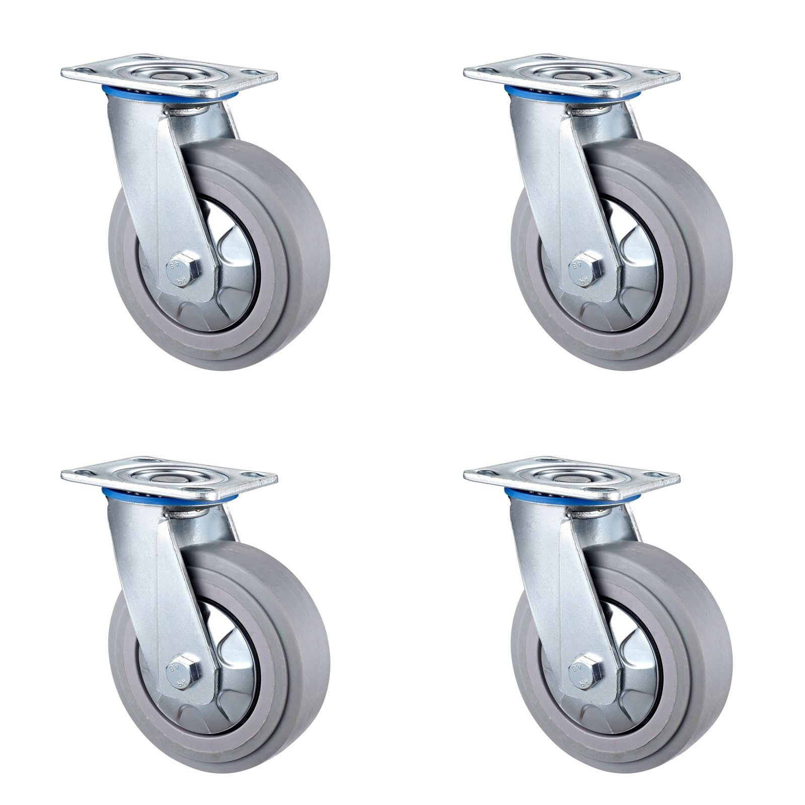 Roulettes industrielles 10 cm avec freins pivotantes et verrouillables pour meubles