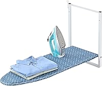 Vista 1 de KINGBOARD Wall Mounted Ironing Board with Iron Holder, Compact Ironing Board for Small Spaces, Foldable Iron Stand Heat Resistant Cover, 36" X 12