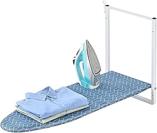 KINGBOARD Wall Mounted Ironing Board with Iron Holder, Compact Ironing B...