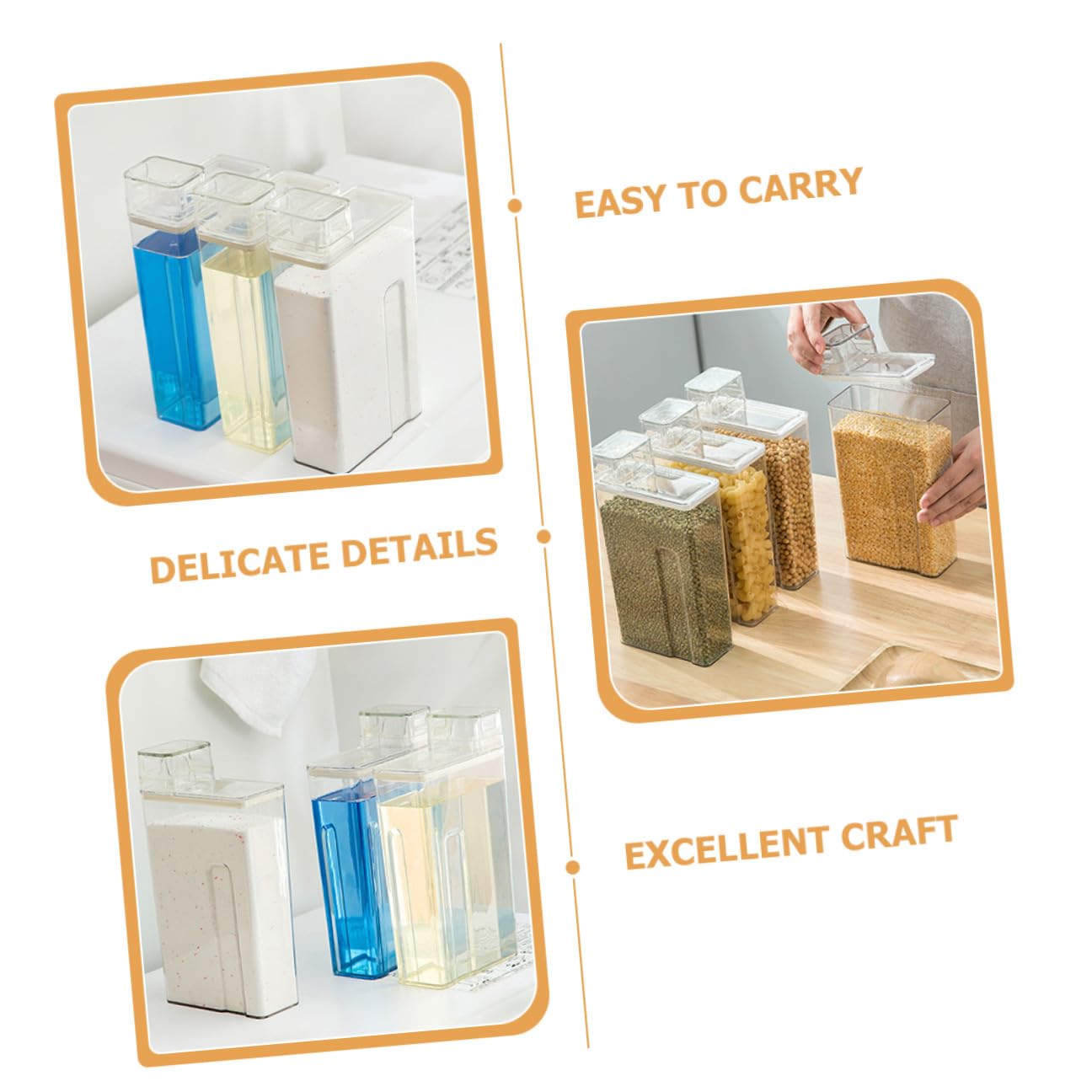 Cabilock Dispenser per Detersivo Bucato Trasparente Grande Capacità, Bottiglie Ricaricabili per Lozioni, Contenitori Salvaspazio per Lavanderia Domestica e Uso Professionale, Set da 2