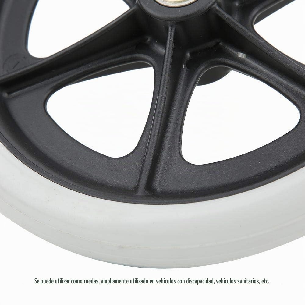 Ruedas Delanteras para Silla de Ruedas 8 Pulgadas Rodamiento 608ZZ - Rueda de Goma Carga Máxima 120 kg, Rueda Frontal Antideslizante para Silla de Ruedas de Repuesto, Fácil Instala