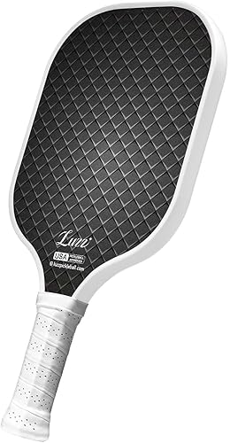 Miniatura 9 de LUZZ Pickle Juego de 2 palas de bola de fibra de carbono T700, superficie arenada con núcleo de panal para principiantes, mayor control de