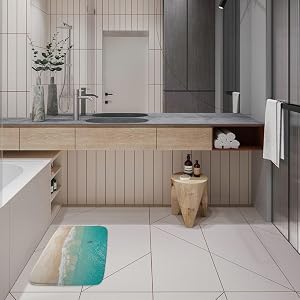 Clear Water Standing Mat 18 X30 Halloween Bathroom Rug Bathroom Decor Throw Rugs with Rubber Backing Washable Bathtub