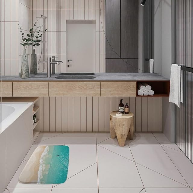 Clear Water Standing Mat 18 X30 Halloween Bathroom Rug Bathroom Decor Throw Rugs with Rubber Backing Washable Bathtub
