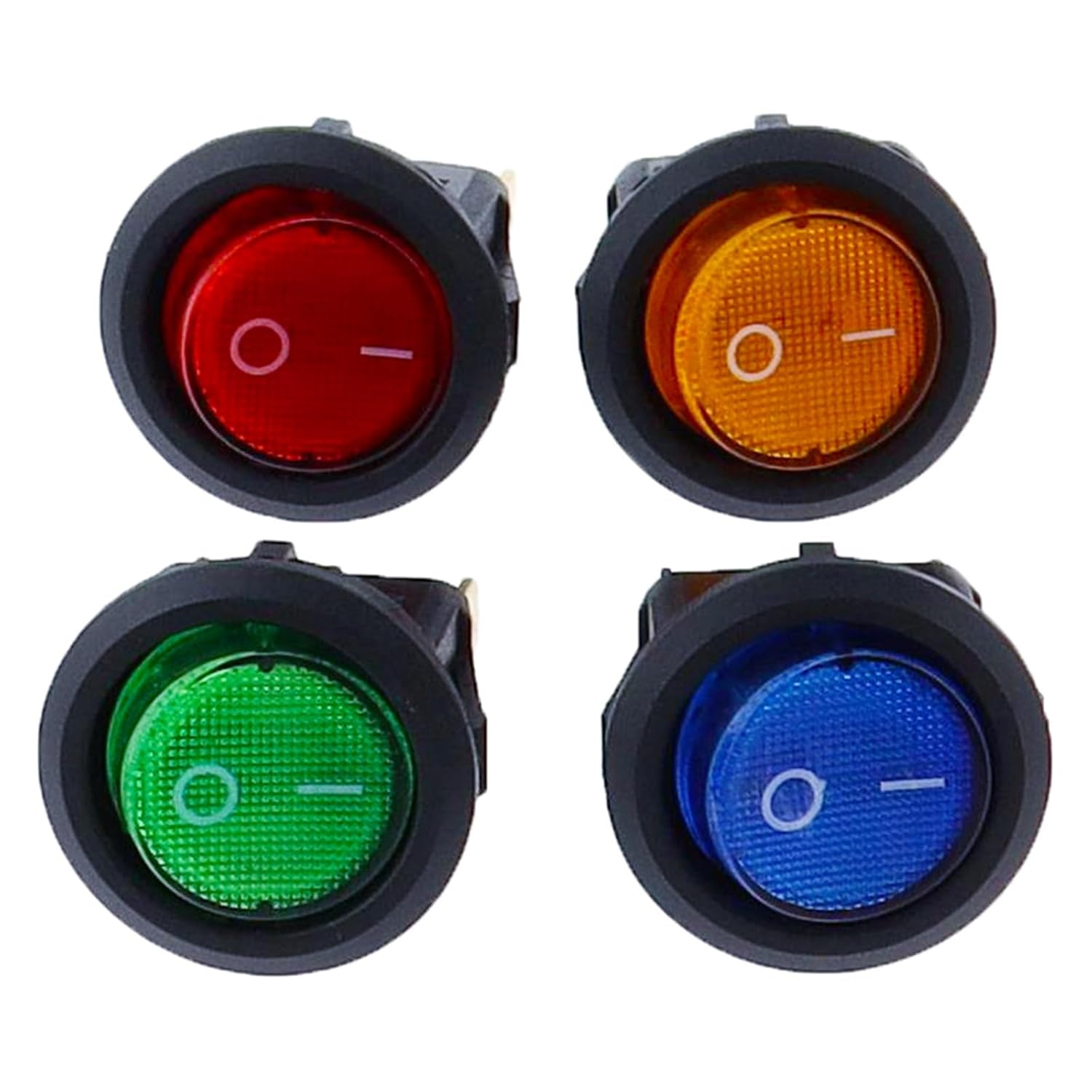 1pcs 20mm KCD1 Led Switch 12V 220V Light Power Switch Car Button Lights ON/Off 3pin Round Rocker Switch(Red,220V)