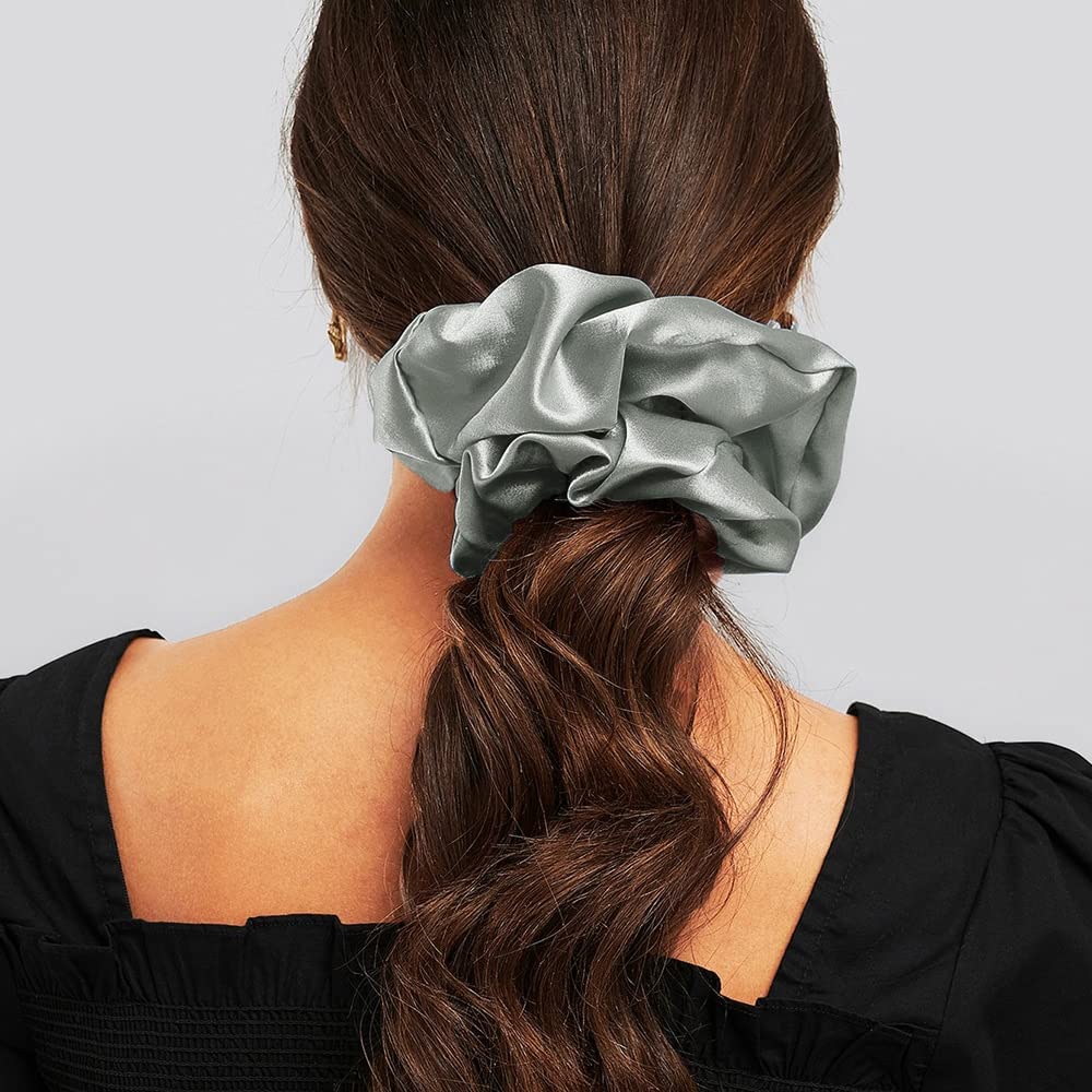 Akcesoria do włosów dziewczęce Super szerokie gładkie gumki w jednolitym kolorze gumki duże satynowe Scrunchie akcesoria do włosów dla kobiet (style1)