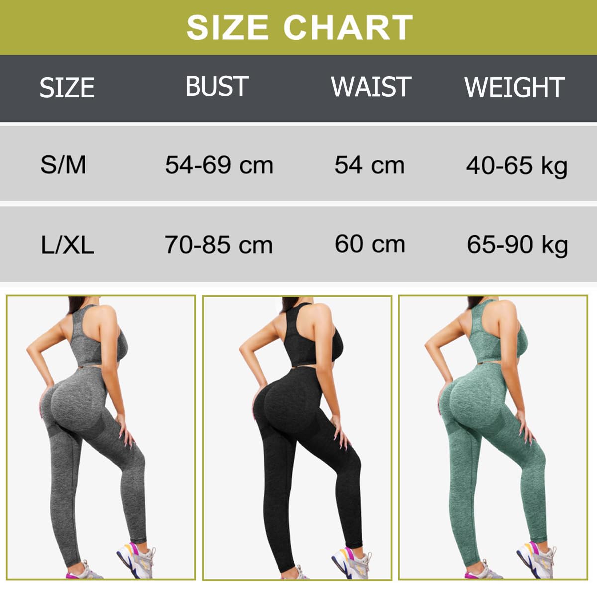 SHEKINI Ensemble Femme Sportswear Tenue de Sport Survetement Femmes Yoga Brassiere Soutien Gorge sans Armature +Leggings 2PCS Survêtement Gym Fitness Activewear