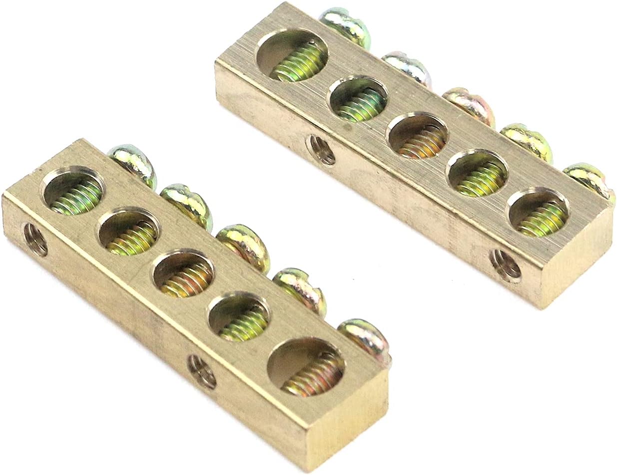 MY MIRONEY 5 Positions Terminal Ground Bar Electrical Wire Screw Terminal Ground Copper Neutral Bar Pack of 10 : Industrial & Scientific