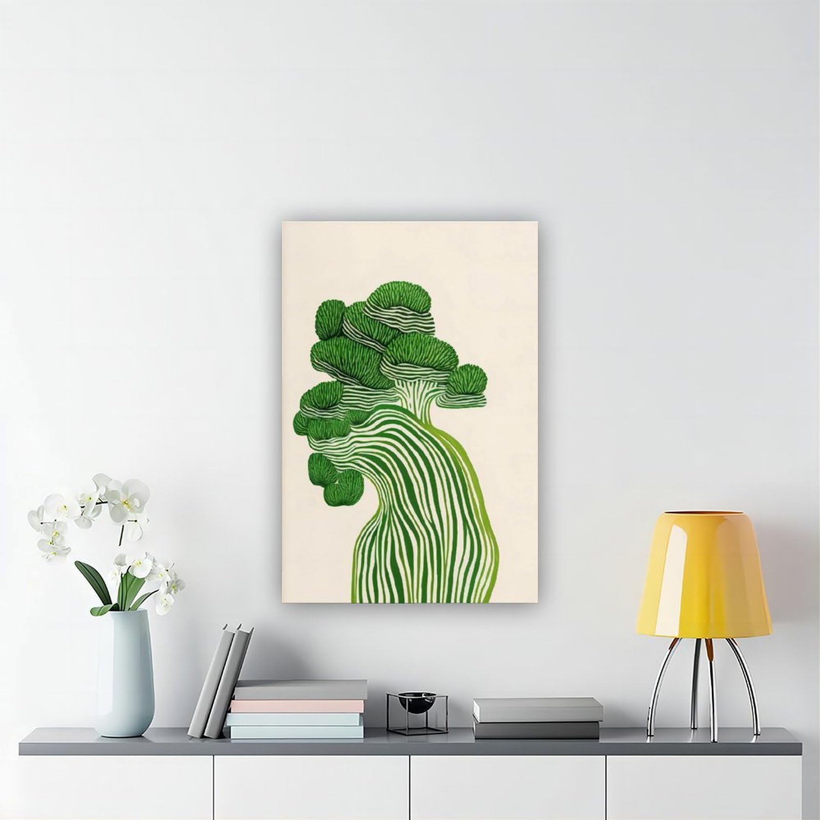 Moderner Brokkoli-Druck, neutral, abstrakt, Leinwandposter, Wandkunstdruck, Bild, Gemälde, 50 x 75 cm