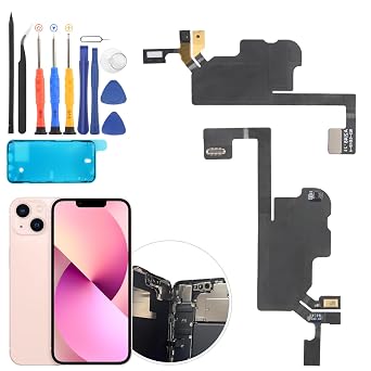Earpiece Speaker for iPhone 13 - Replacement with Light, Proximity Sensor, Flex Cable and Tools