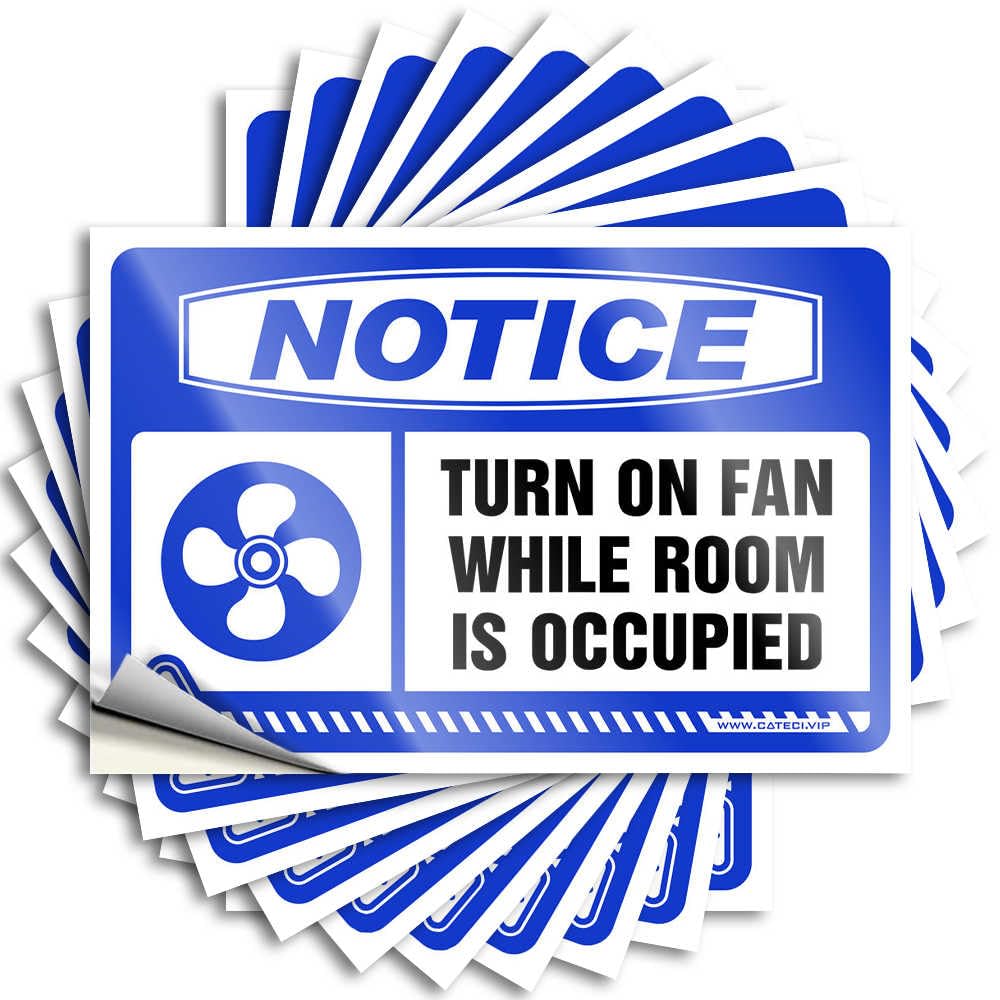 Tattoo Lake Vinyl Sticker | Notice Turn On Fan While Room is Occupied Vintage for Motorcycle Use(12X18CM)