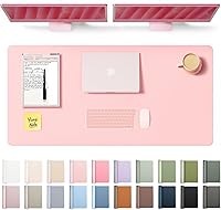 Vista 34 de YSAGi Protector de escritorio de cuero, tapete de oficina, alfombrilla grande para mouse, secante antideslizante de cuero PU, escritorio