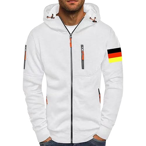 Hoodies for Men Graphic,Men's Full Zip Fleece Hoodie Zippered Hooded Slim Fit Long Sleeve Lightweight Sweatshirt