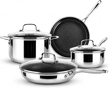 CERAMAX by GOTHAM STEEL 12 Pc Hybrid Tri Ply Stainless Steel Cookware Set