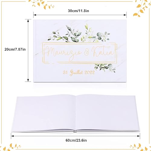 Miniatura 2 de Libro de invitados de boda personalizado, libro de inicio de sesión de invitados con nombre personalizado (personalizado)